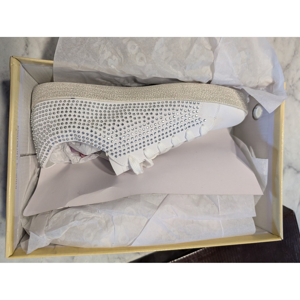 Outwoods Goddess-2 Sneakers Wo 9 White Silver New Rhinestone Glitter Star Shoes - Picture 4 of 7